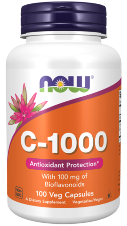 NOW Foods, Витамин C с биофлавоноидами, C-1000 with Bioflavonoids, 100 вегетарианских капсул