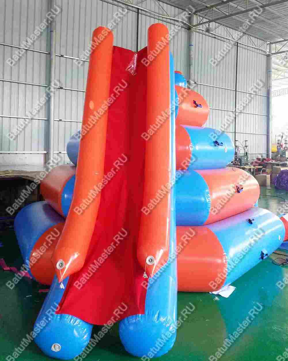 Надувной водный аттракцион "Веселые ярусы-2" сине-оранжевый размер 4,6*4,6*3 м