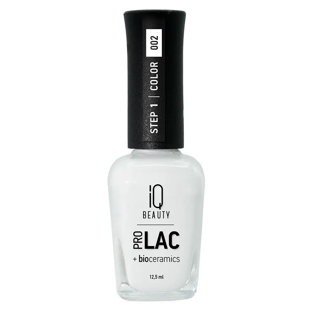 IQ BEAUTY Лак для ногтей профессиональный укрепляющий с биокерамикой #002, 12.5 мл Белый