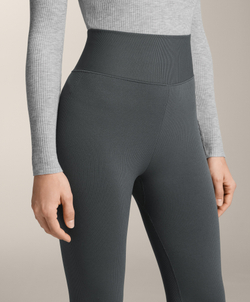 OYSHO Бесшовные легинсы в рубчик Super Extra Warm длиной 70см, антрацитово-серый