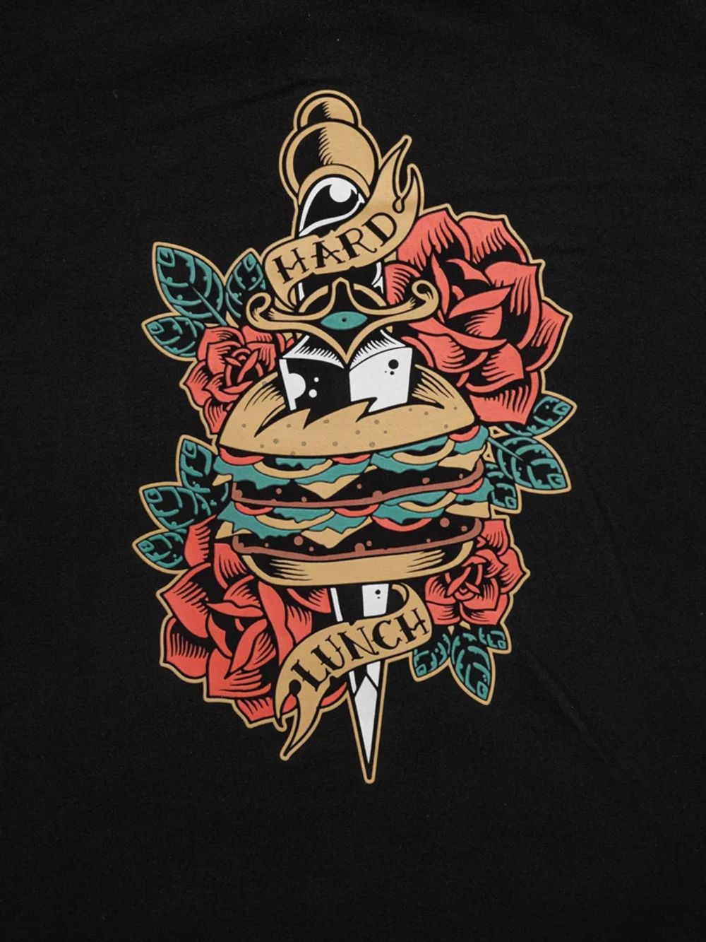 Футболка Hardlunch оверсайз Burger черная