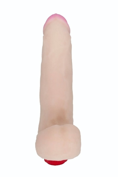 Реалистичный вибратор из неоскин - 23,2 см. (Цвет: телесный)