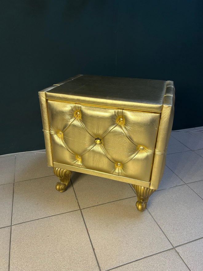 Тумба Лорд золото, кожзам