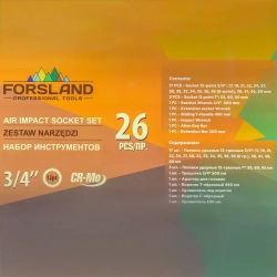 Набор инструментов ударных 26пр. 3/4''(12гр.) Forsland Forsland-68262-9MPB
