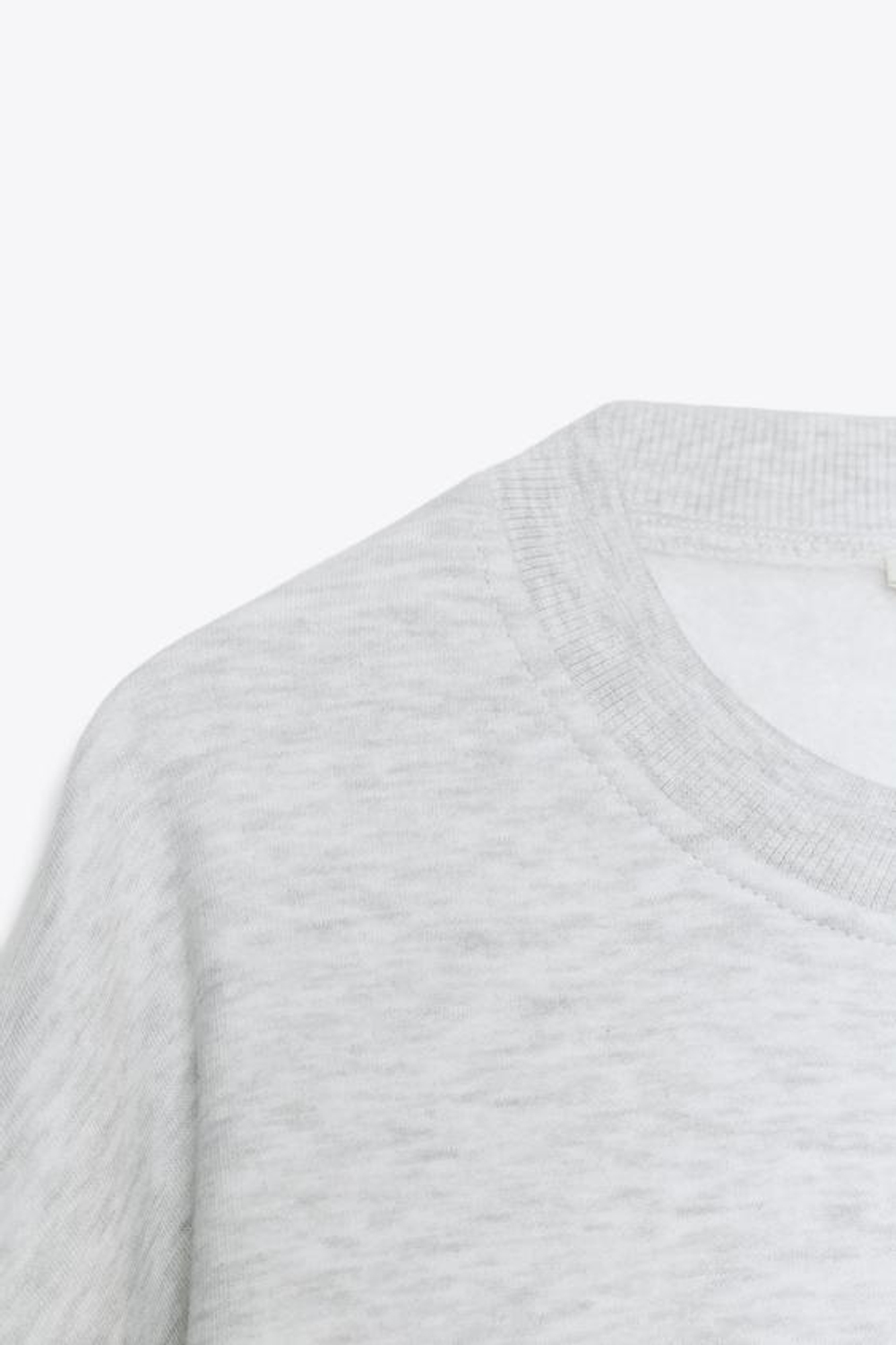 ZARA БАЗОВАЯ ТОЛСТОВКА ИЗ МЯГКОЙ ТКАНИ, СЕРЫЙ МЕЛАНЖ