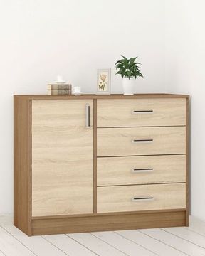Комод КАТРИН-6 ясень шимо / дуб сонома