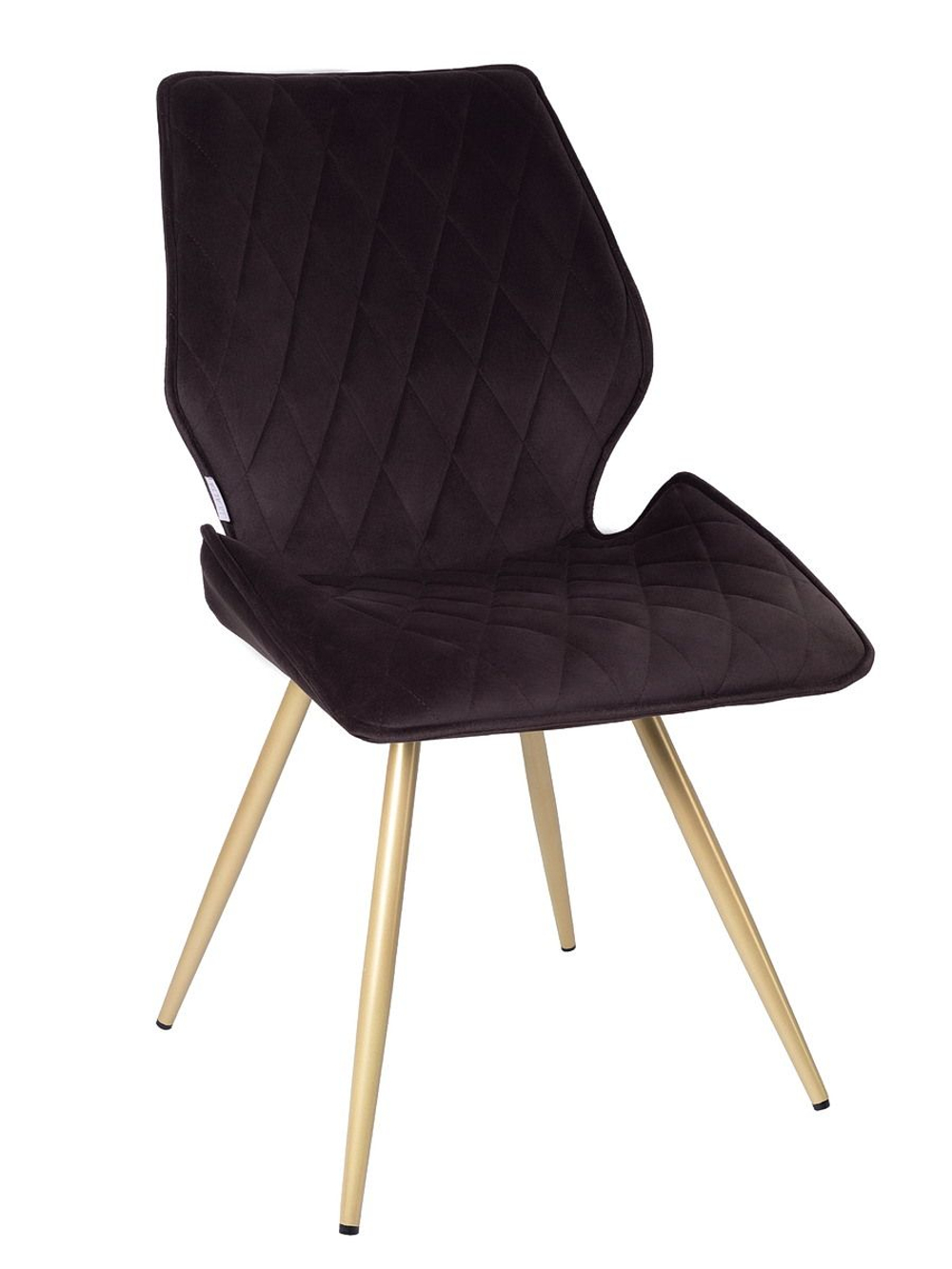 Стул LA ALTA OSTIN 360 велюр горький шоколад, каркас круглый шампань