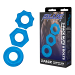 Комплект эрекционных колец BlueLine Nuts & Bolts 3-Pack, текстурные
