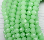 БМ005НН46 Хрустальные бусины "рондель", цвет: зеленый матовый, 4х6 мм, кол-во: 58-60 шт.