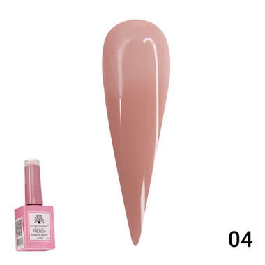 Каучуковая база для гель лака френч, Rubber Base Coat French, 15 мл., Global Fashion 04