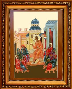 Отрок Иисус в Иерусалимском храме (Преполовение Пятидесятницы). Икона на холсте.