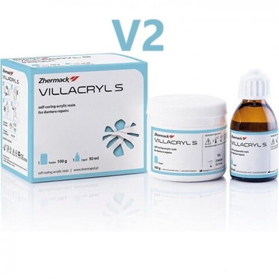 --- Villacryl S набор цвет V2 (100гр.+50мл.) Виллакрил S, холодной полимеризации для починок зубных протезов