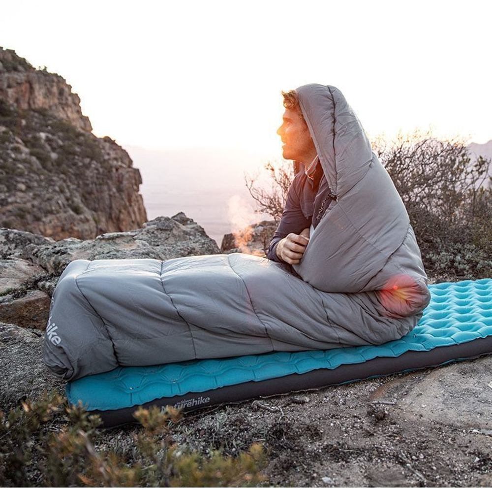 Спальный мешок ультралегкий с капюшоном Naturehike M400 Хлопок Правая молния