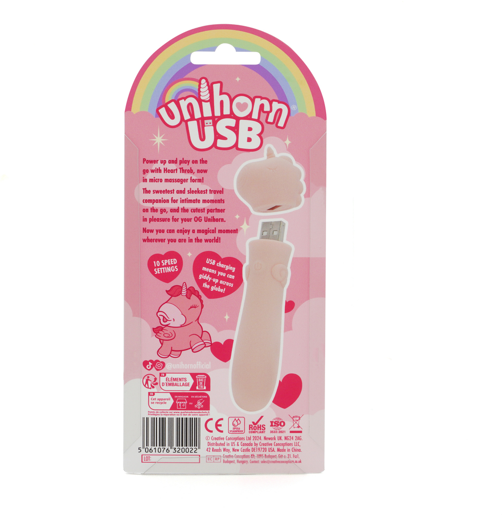 Вибропуля Unihorn USB Heart Throb