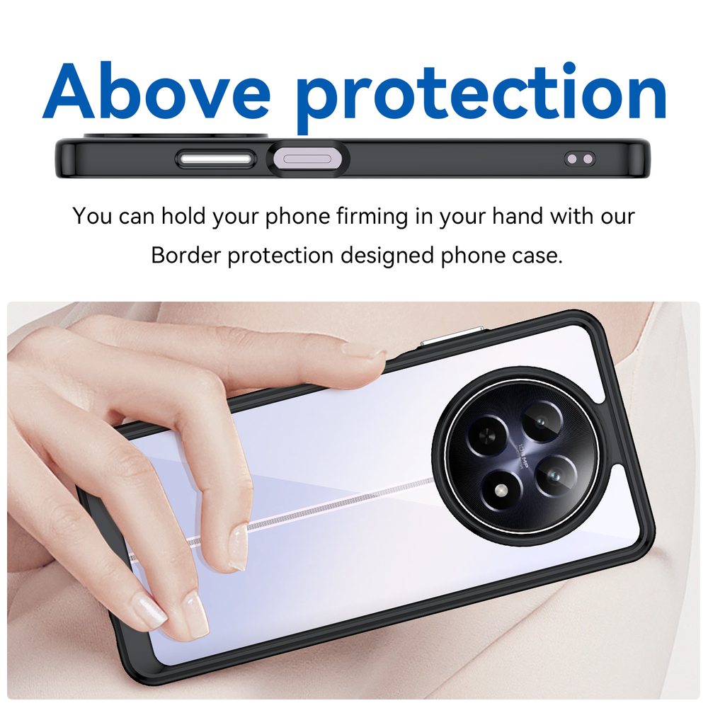 Усиленный чехол с черными мягкими рамками для смартфона Realme 12 5G