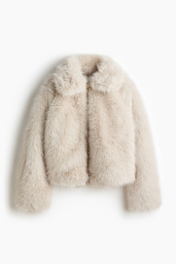 H&M Шуба из мягкого искусственного меха, кремовый