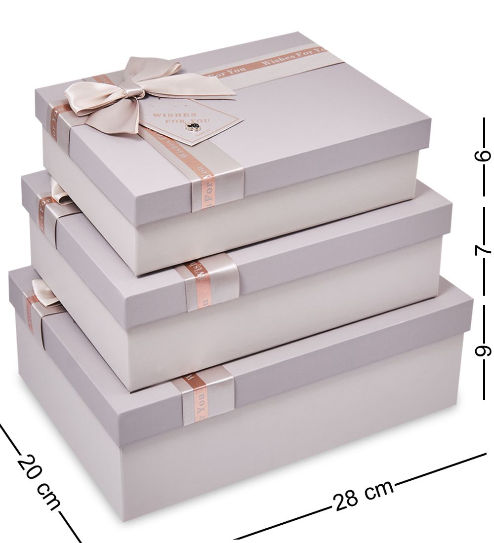 WF-175-B Набор коробок из 3 шт, бежево-серый