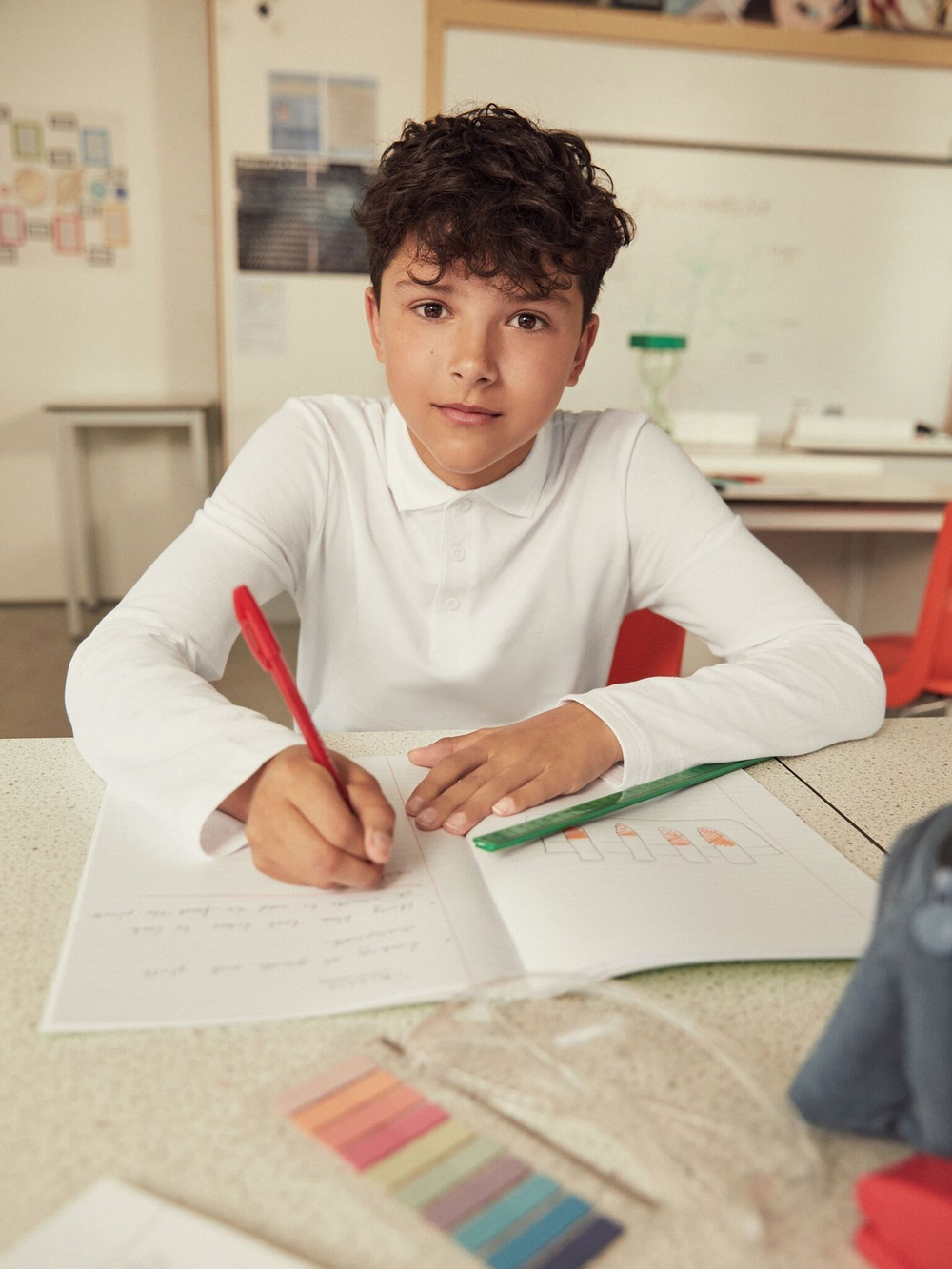 Поло с длинным рукам для мальчика Next 968-394, 2 шт., Белый