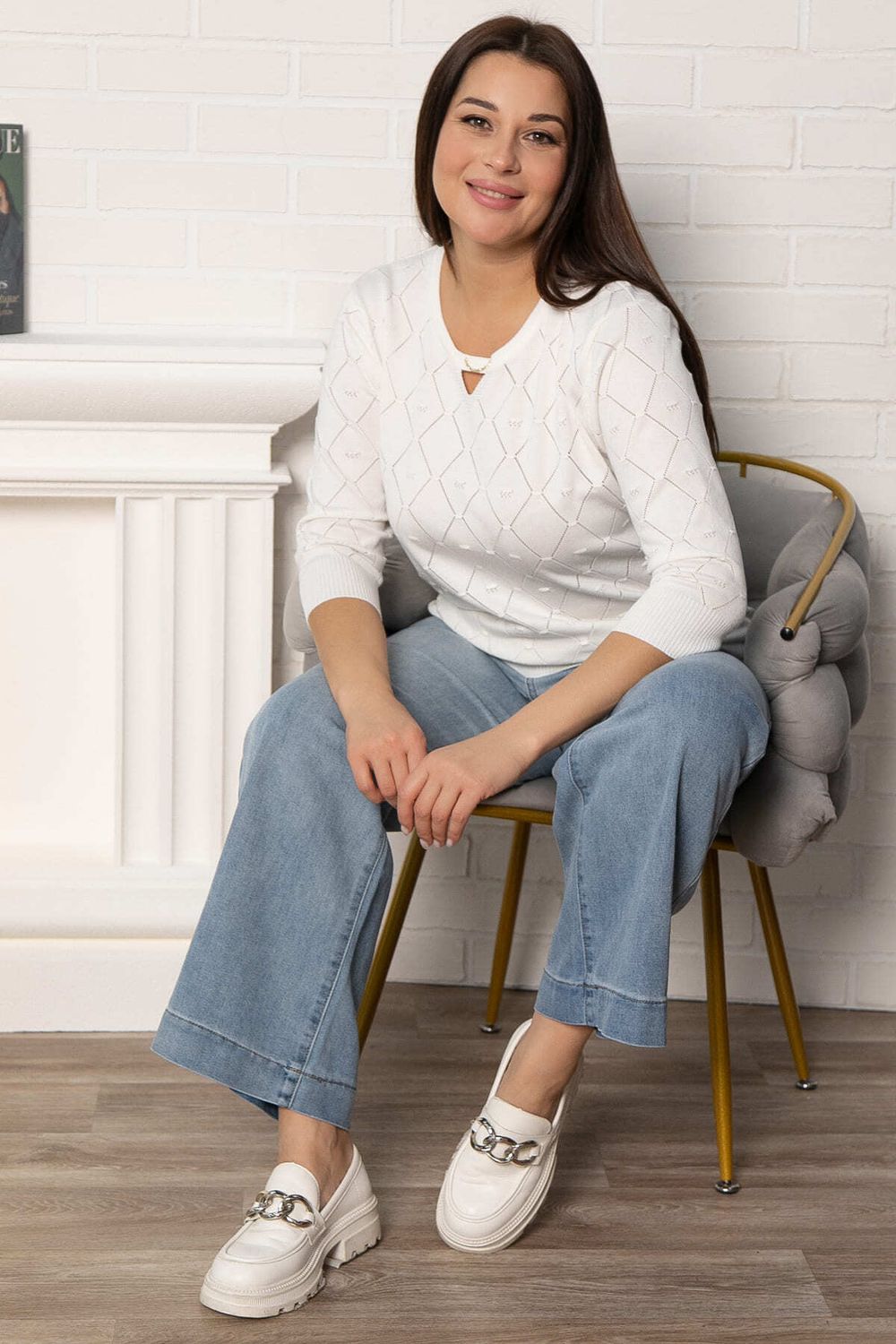 Блуза Нежный узор (молочная) Б14936-18М LT Collection