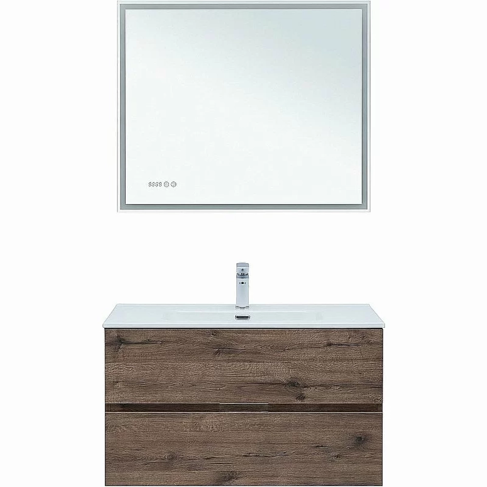 Тумба с раковиной Aquanet Алвита new 90 334187 дуб веллингтон табак