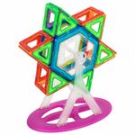 Магнитный конструктор MAGNETIC BLOCKS, 100 деталей, 2 колесные базы, карусель, BRAUBERG KIDS, 665720