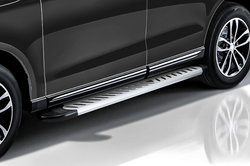 Пороги алюминиевые Changan CS35 PLUS (2018-2022) Elite серебристые