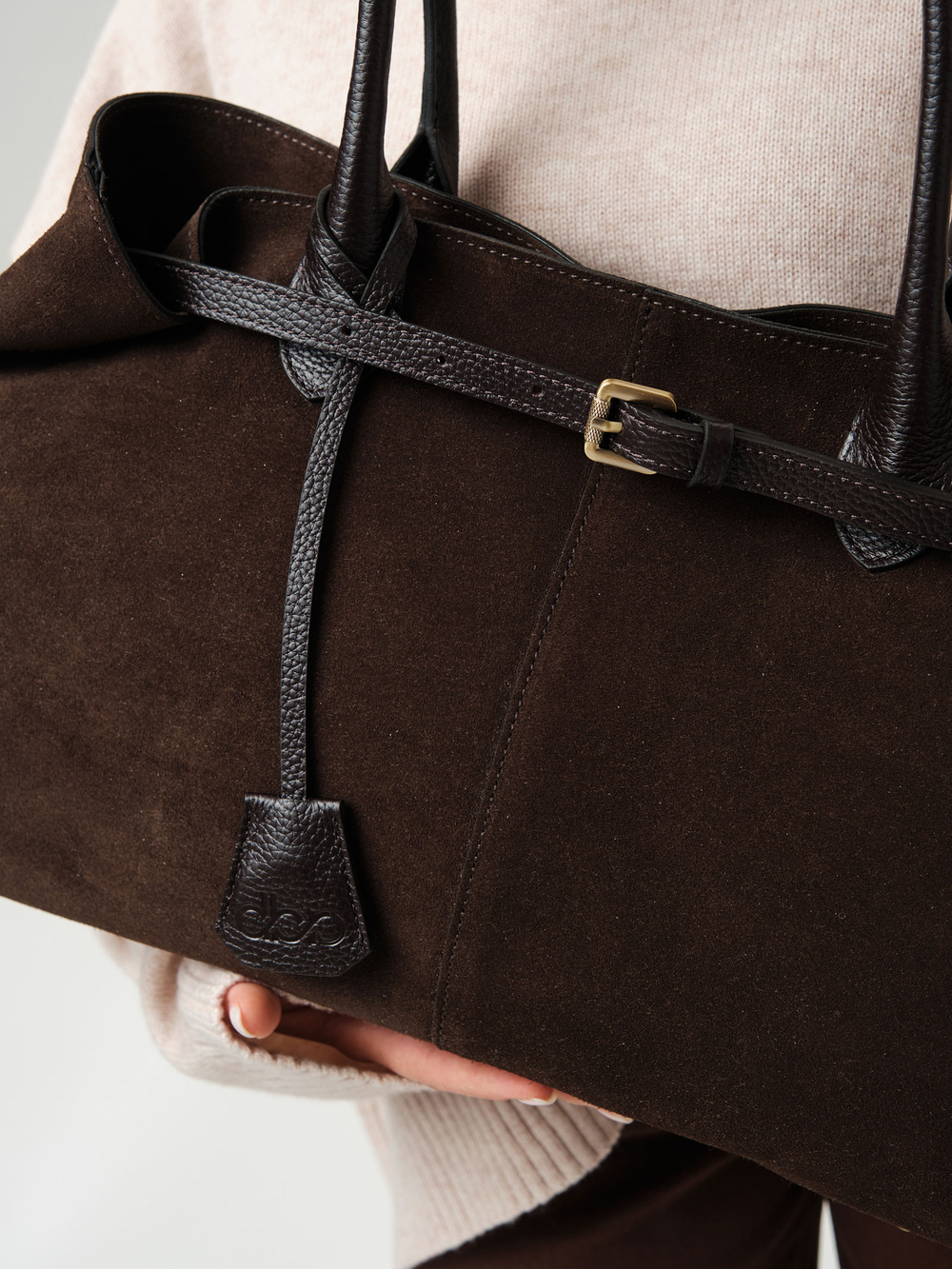 Замшевая сумка Daniela DBR 31375 черный каштан