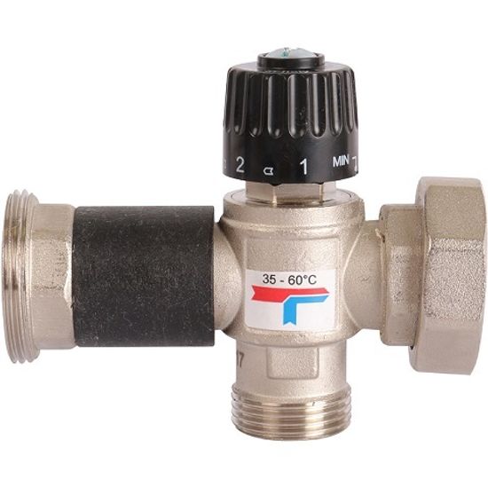 Насосная группа Rommer 1" с термостатическим смесит. клапаном (35-60°С) без насоса (RDG-0002-012503)