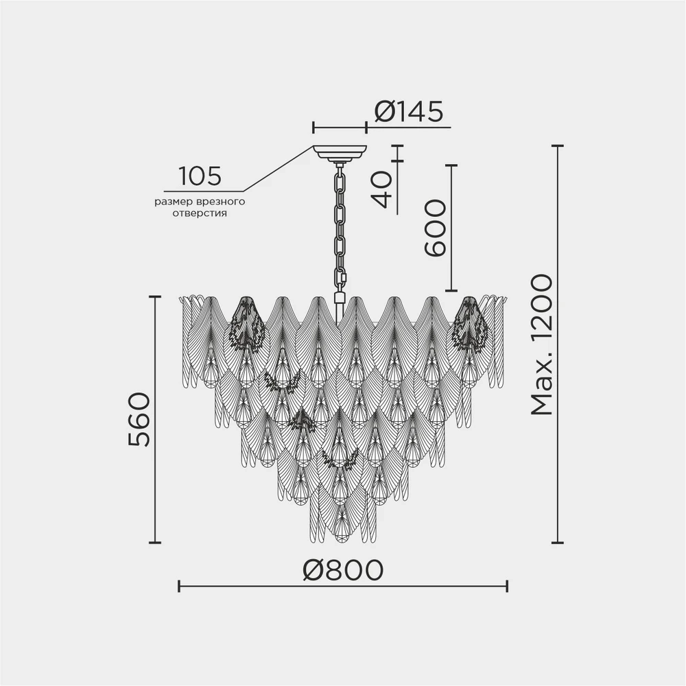 Подвесная люстра Modelux ML.6228.800 GD