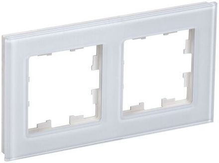Рамка 2-м BRITE РУ-2-2-БрБ стекло бел. IEK BR-M22-G-K01