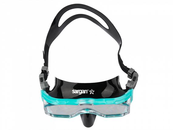 Набор маска+трубка в сумке Sargan Панорама-М черный/бирюзовый