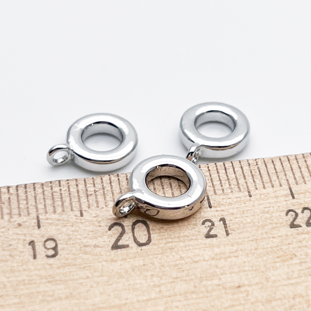 Бейл, цвет серебро (родий), размер 12*9 мм, внутренний диаметр 5 мм, цена за 1 шт