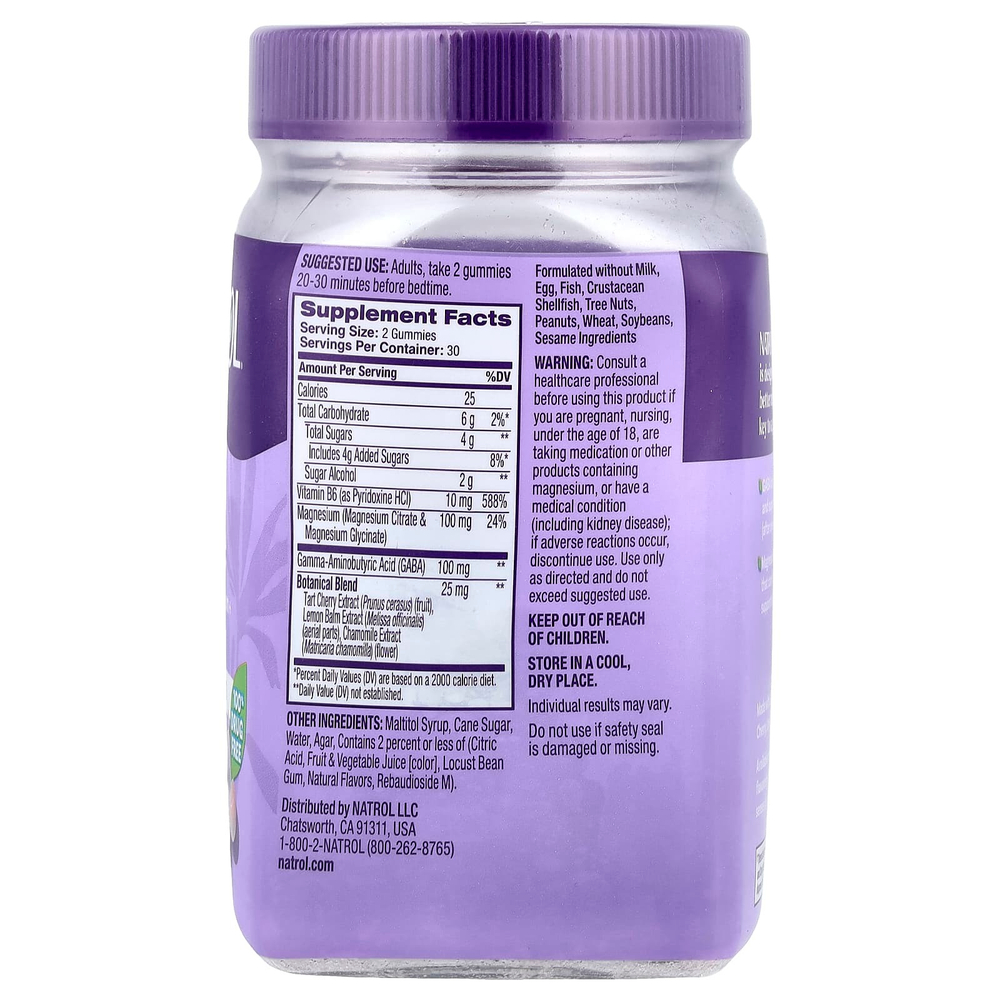 Natrol, жевательные таблетки для сна и восстановления, без мелатонина, со вкусом вишни, 60 жевательных таблеток