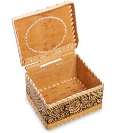 Народные промыслы BST-303 Шкатулка «Цветы» (береста)