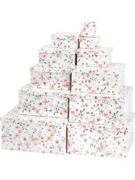 Набор подарочных коробок 11в1 "Нежные цветы" 25,5*25,5*13 - 5,5*5,5*2,5 см
