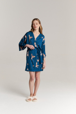 Шелковый халат-кимоно one size