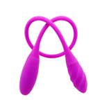 Двусторонний вибромассажер на гибком стержне Snaky Vibe - 60 см. (Цвет: лиловый)