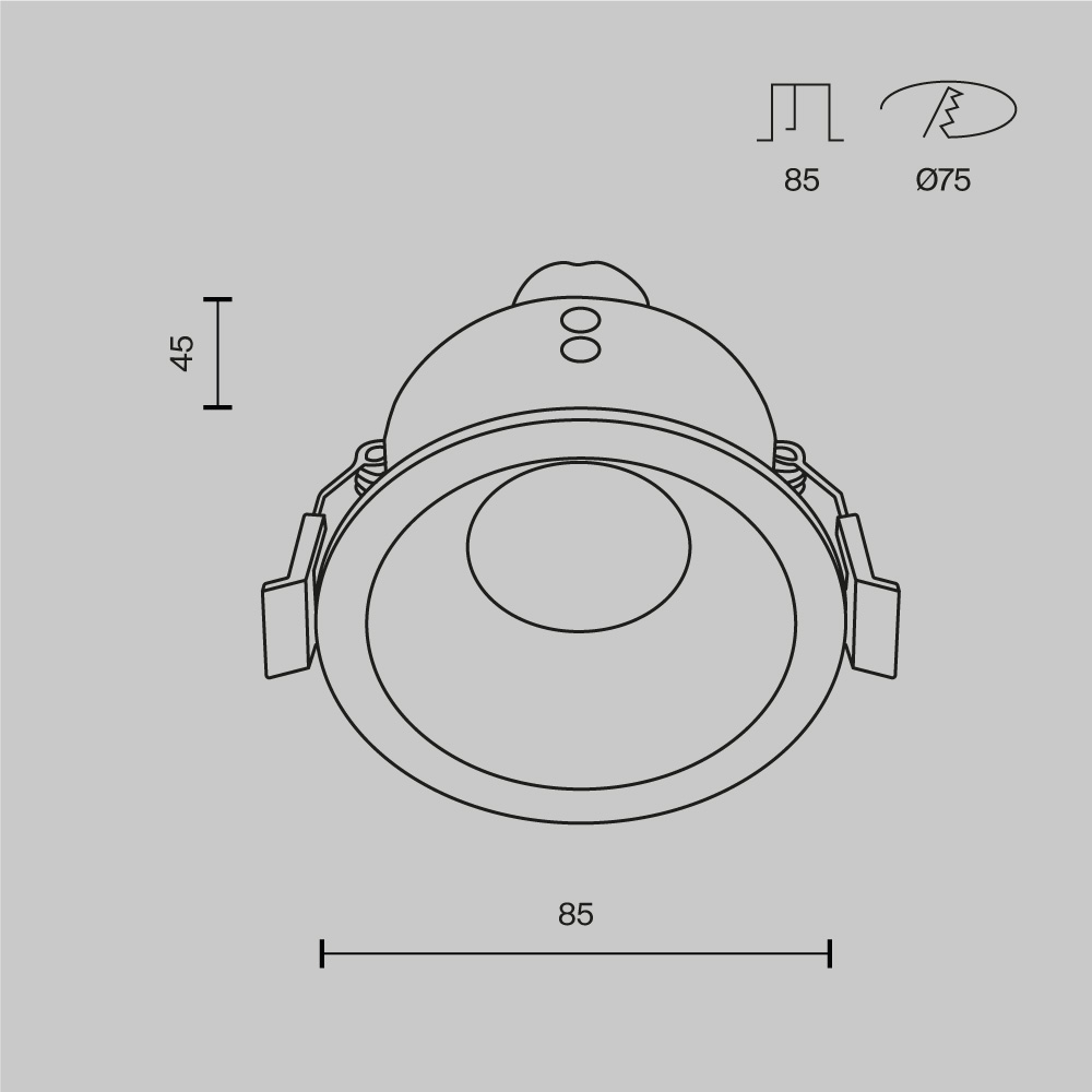 Встраиваемый светильник Maytoni Zoom DL032-2-01W-1(N)