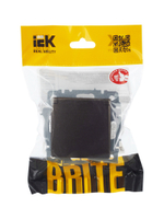 BRITE Розетка 1-местная с заземлением с защитными шторками и крышкой 16А IP20 РСбш10-3-БрТБ темная бронза IEK