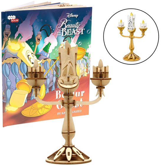 Disney&#39;s Beauty and the Beast: Lumiere 3D Wood Model and Book