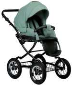 Детская коляска Indigo Barbara Eco Classic 3 в 1 с автокреслом Avionaut Cosmo Black Be01 шалфей кожа