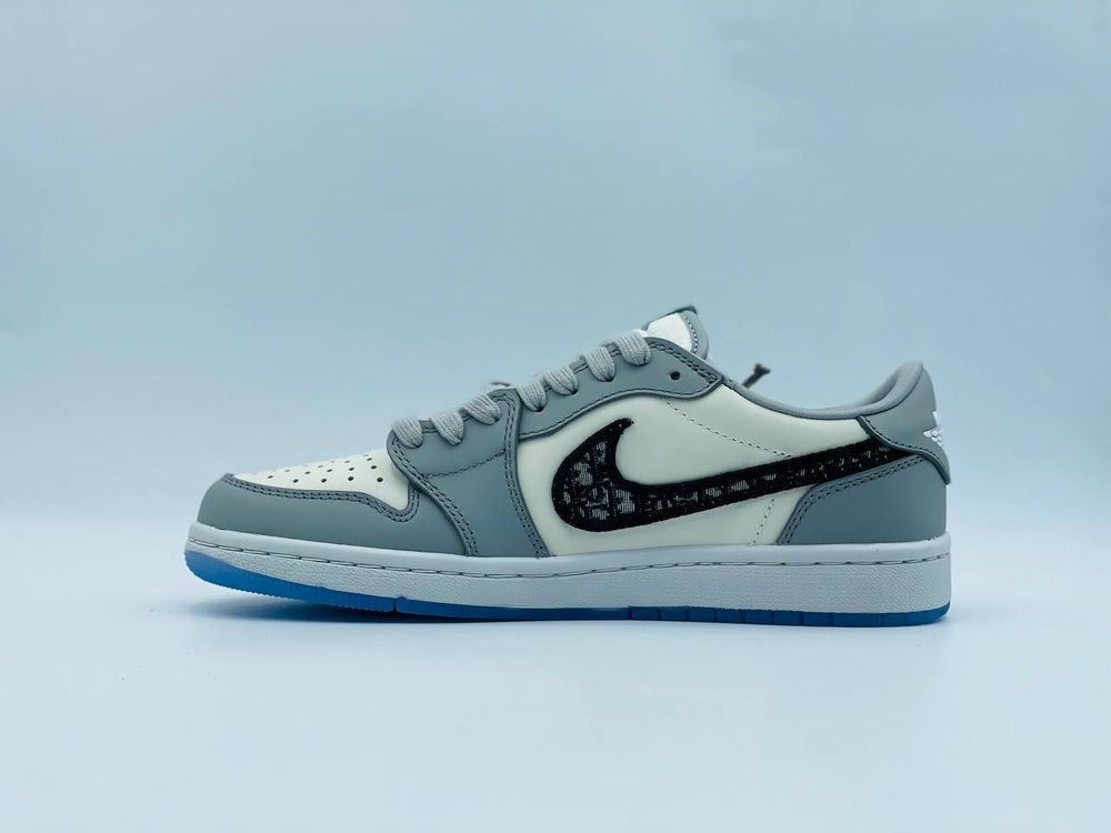 Кроссовки коллаборация Nike Air JORDAN 1 & DIOR SNEAKERS GREY