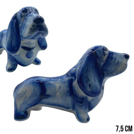 Фигурка Бассет большой гжель