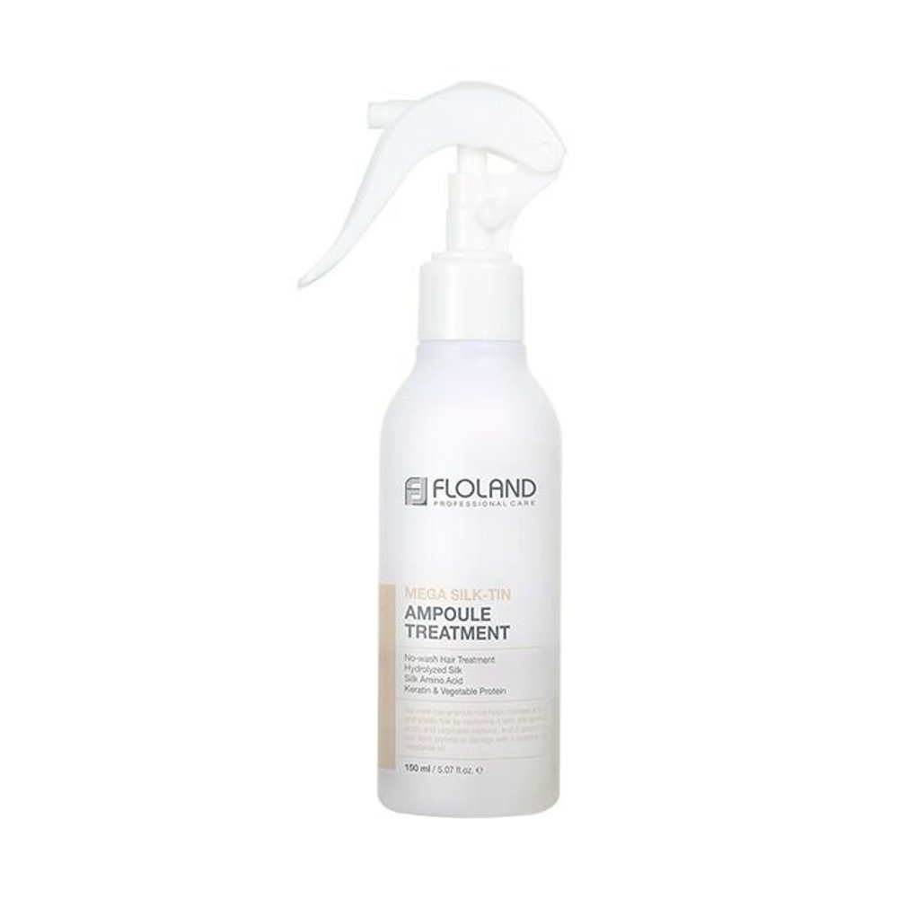 Floland / Двухфазная сыворотка-мист для волос с аминокислотами шелка Mega Silk-Tin Ampoule Treatment 150мл