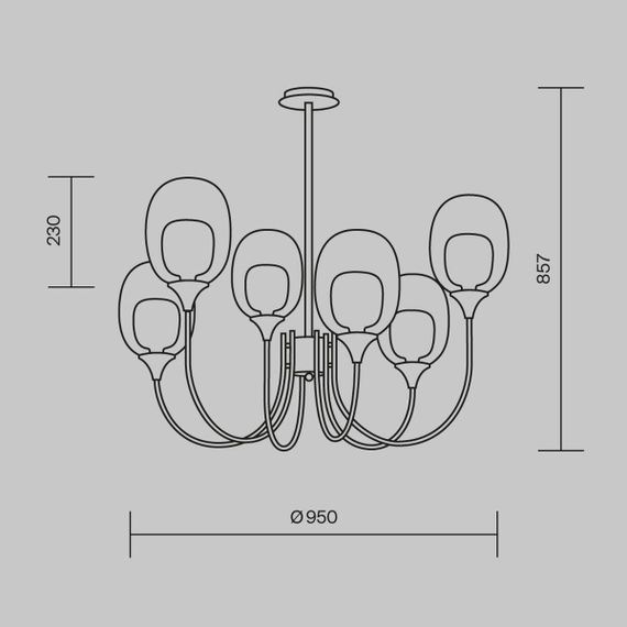 Подвесная люстра Maytoni Aura MOD016PL-06BS