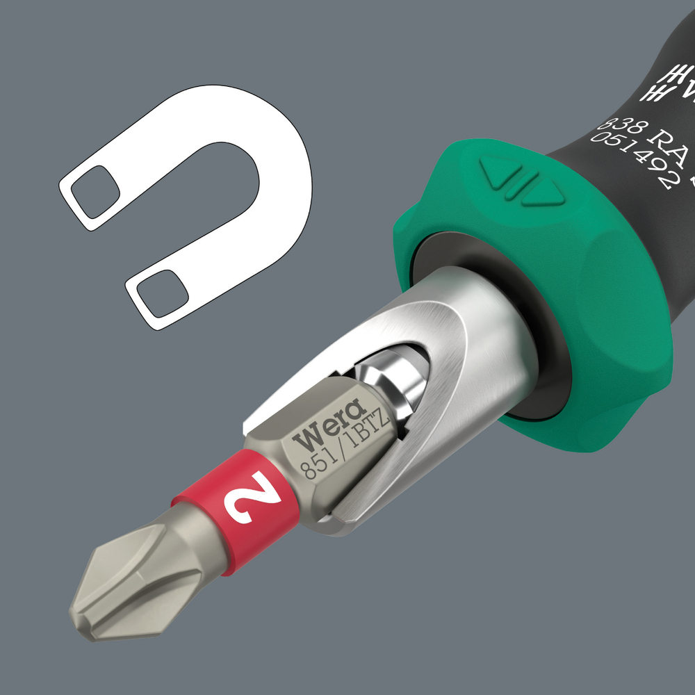 Ручка-битодержатель с функцией трещотки 838 RA S, 1/4" Wera 05051492001