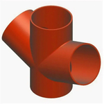 Крестовина канализационная чугунная SML 45° без раструба