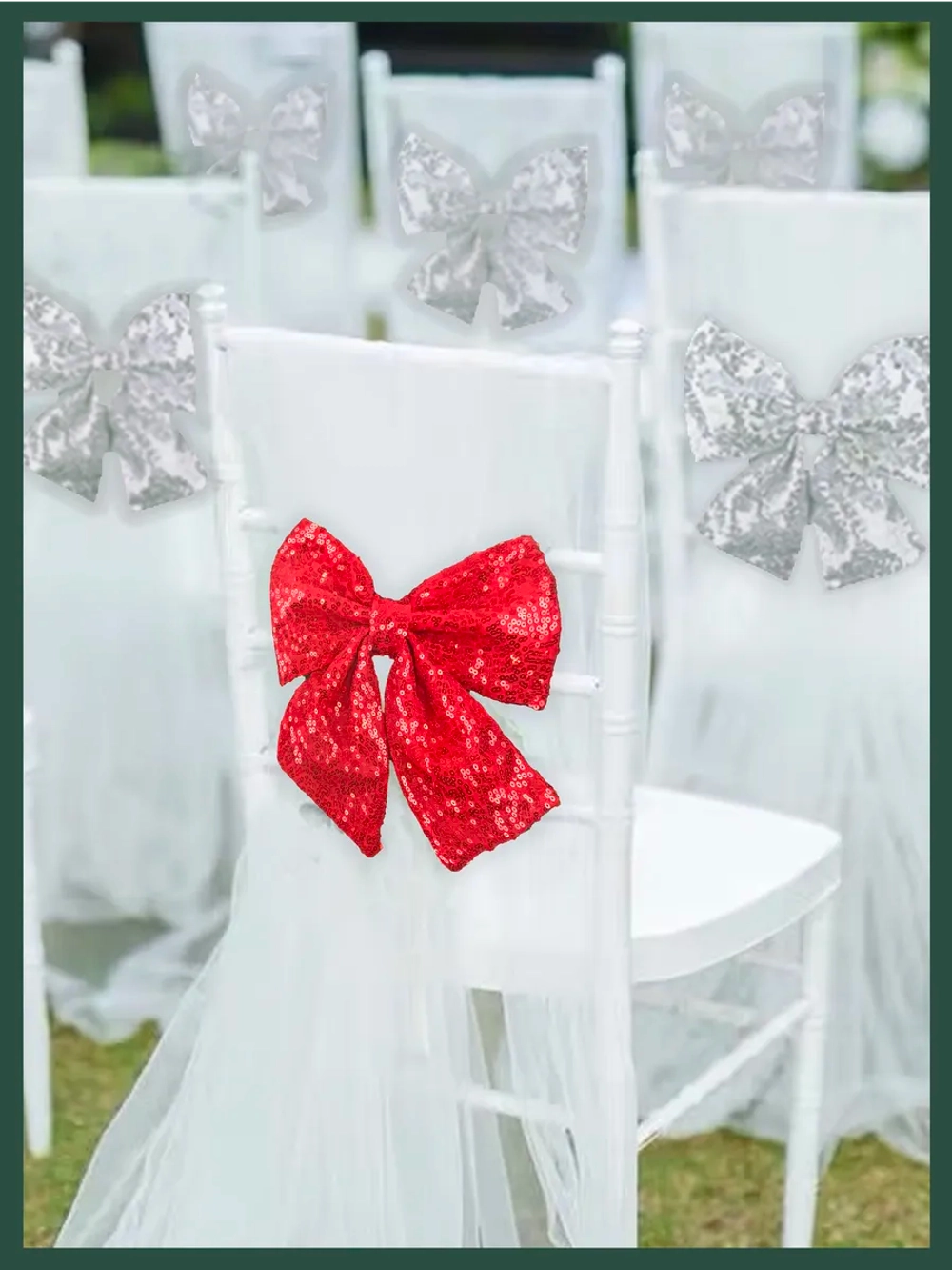 Бант на елку большой новогодний на верхушку красный