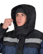 Куртка СИРИУС-ТЕРМИНАЛ зимняя, темно-синяя с черным и СОП