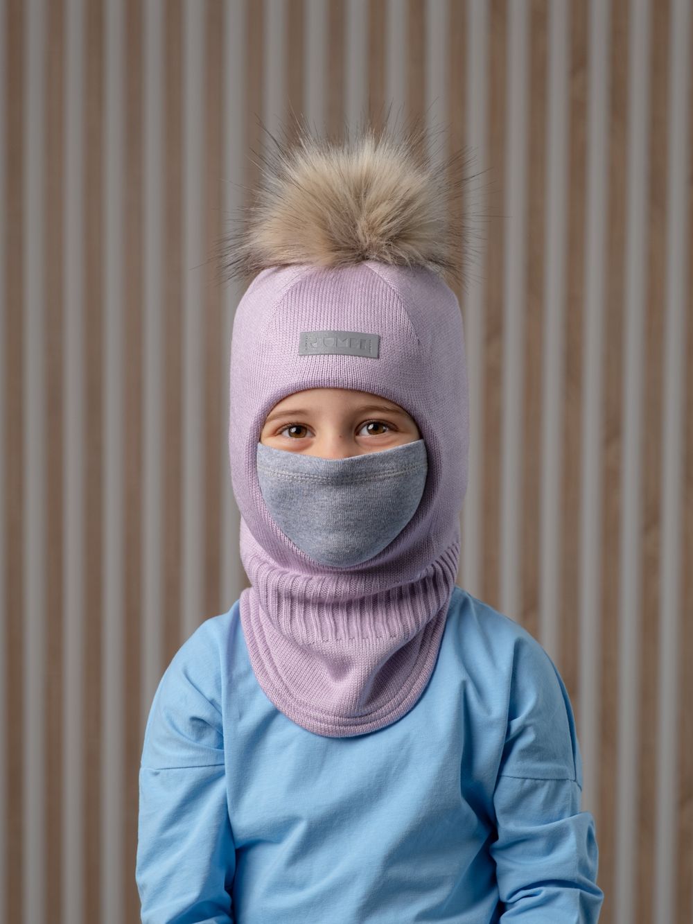 Шлем зимний вязаный (Черничное мороженое) ЧУ